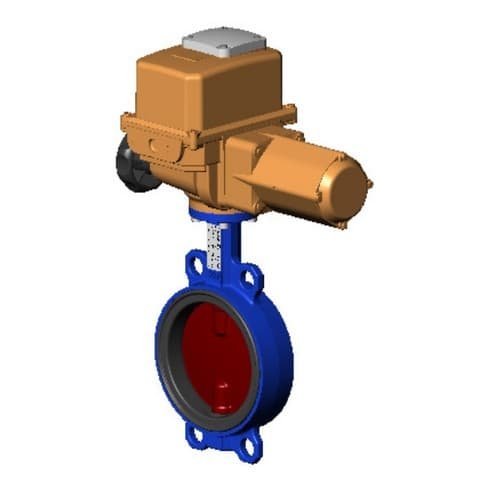 Затвор дисковый поворотный чугун VPI4448-B24EP Ду 125 Ру16 межфл с эл/приводом BERNARD 230В диск чугун манжета EPDM Tecofi VPI4448-B24EP0125
