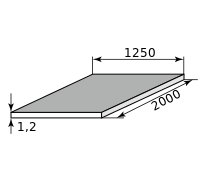 Лист оцинкованный 1.2х1250х2000 Zn120
